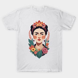 Frida's Spectrum: Colorful Portrait Illustration T-Shirt